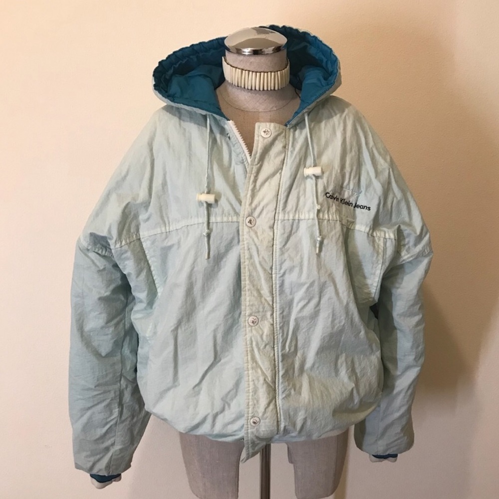 Vintage Blue  Lightly Lined Puffer Jacket Calvin